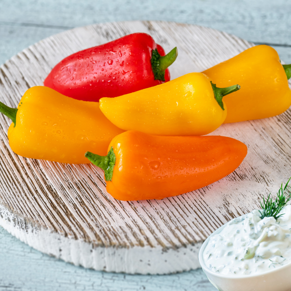 Sweet peppers with ranch dip